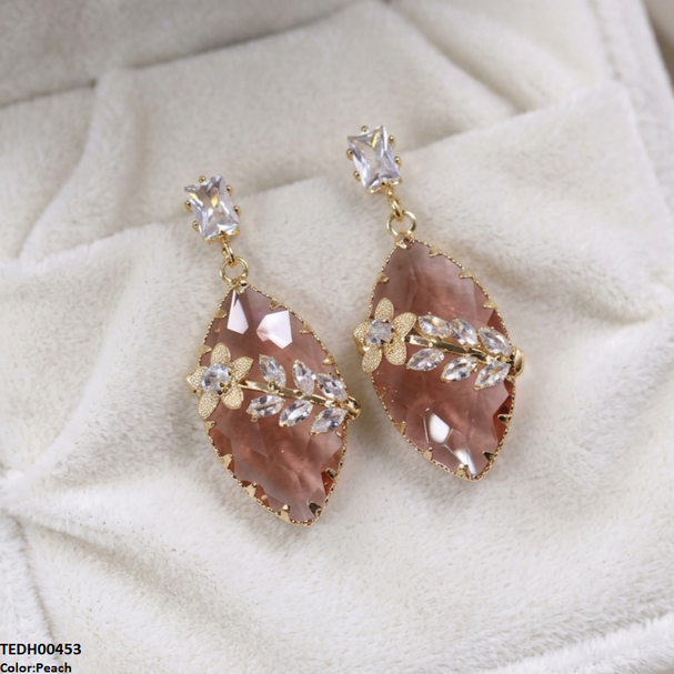 Marquise/Leaf Zircon Flower Earrings