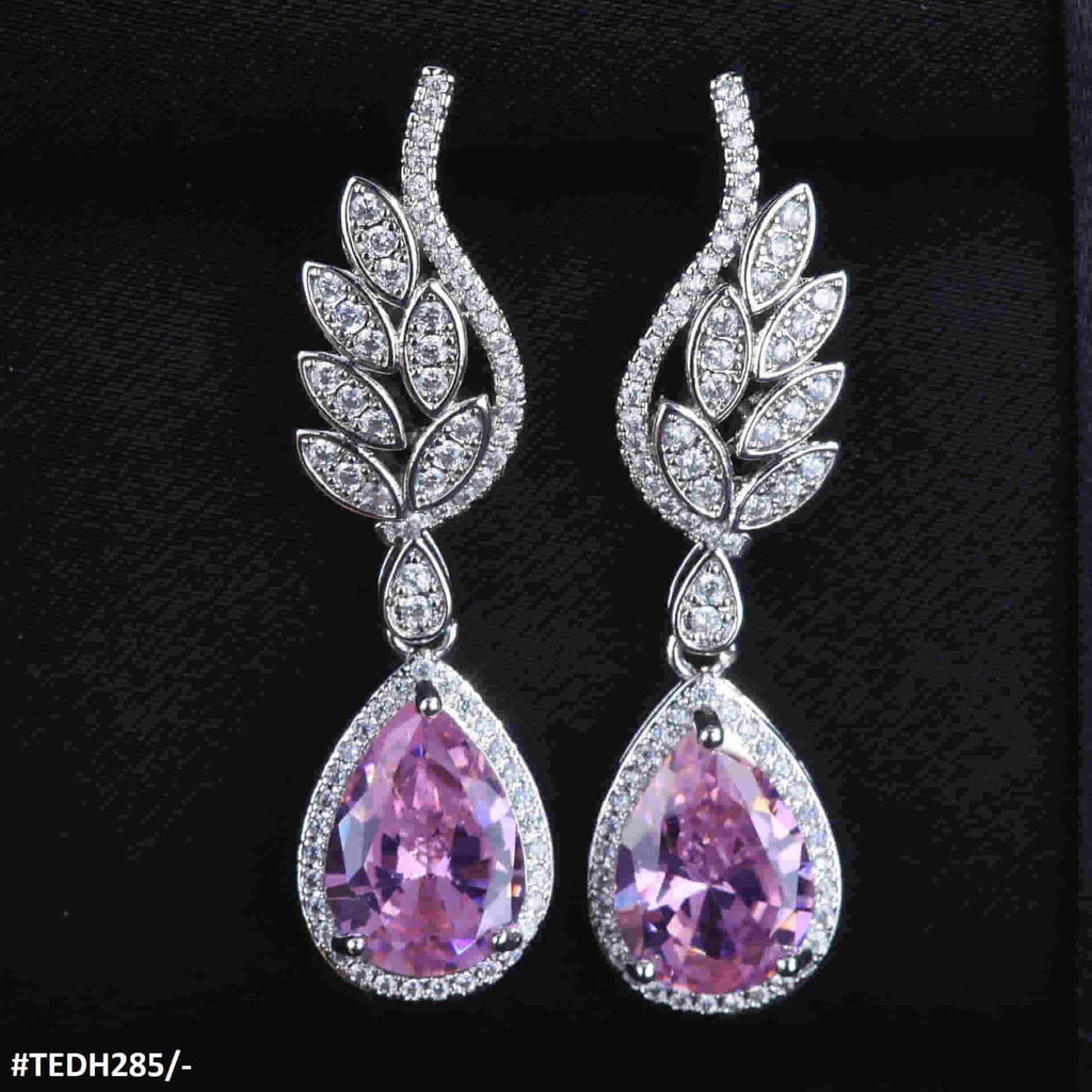 Leaf Teardrop Zircon Earring