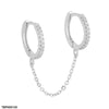 Double Ring Ear cuff With Chain
