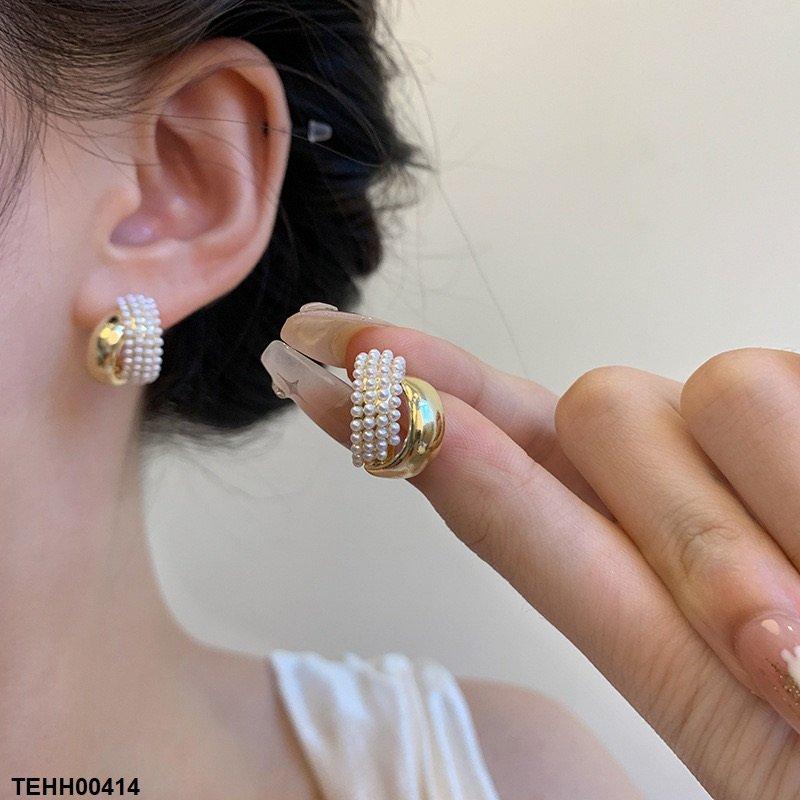 Pearl Hoops Pair