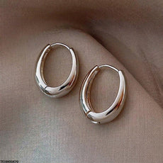 Oval Ear Hoops Pair