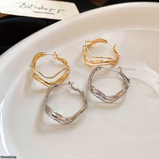 Round Layer Hoops Pair