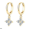Zircon Flower Drop Hoops Pair