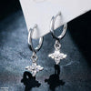 Zircon Flower Drop Hoops Pair