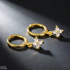 Zircon Flower Drop Hoops Pair