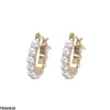 Round Pearl Hoops Pair