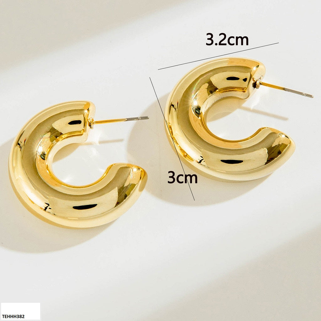 C/Shape Ear Hoops Pair