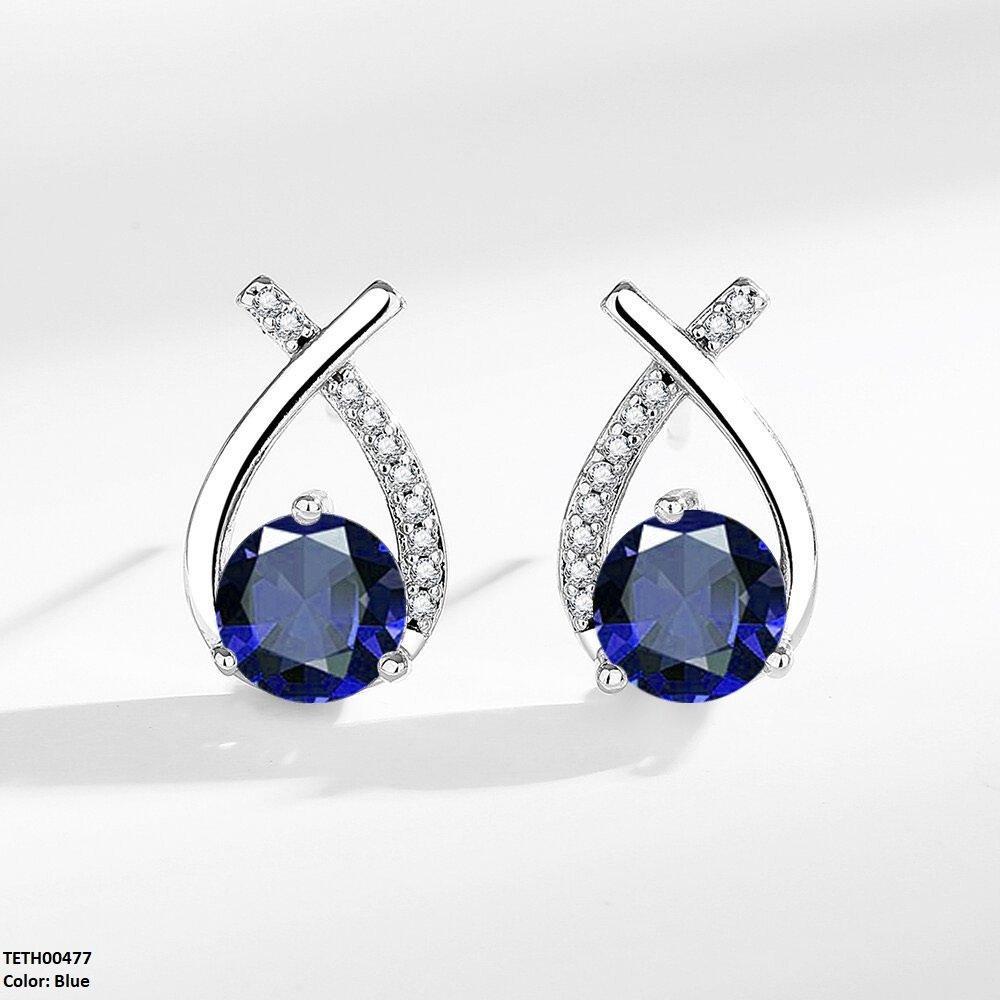 Round Zircon Cross Tops Pair