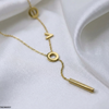 Stainless Steel Round Stick Drop Necklace