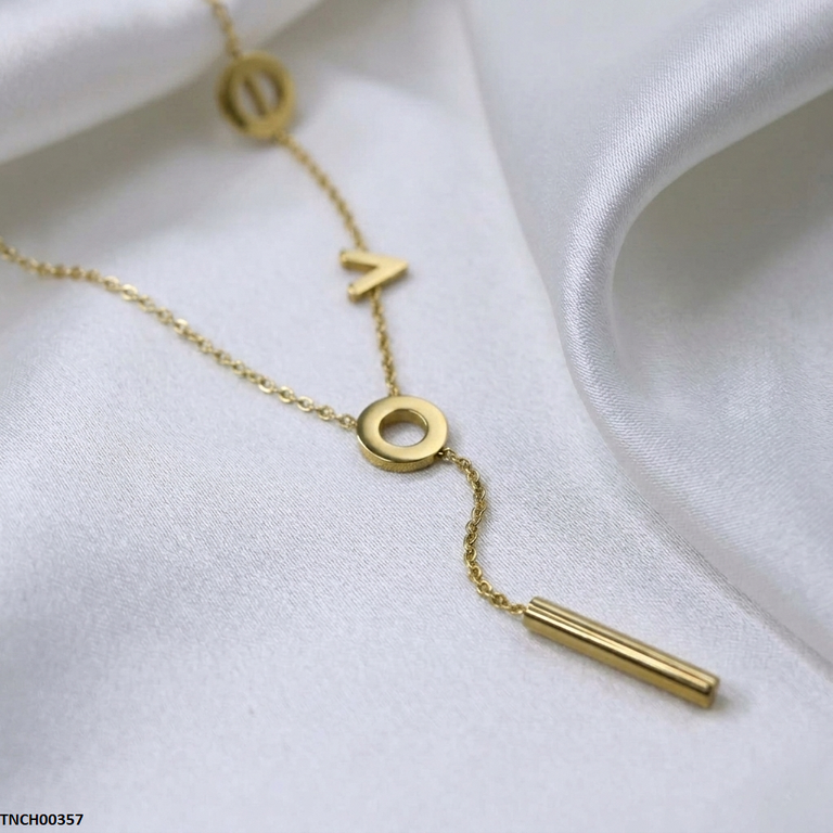 Stainless Steel Round Stick Drop Necklace