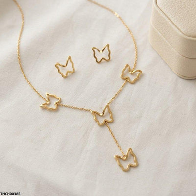 Butterfly Stainless Steel Necklace Set