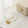 Stainless Steel Zircon Heart Ring Necklace