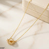 Stainless Steel Zircon Heart Ring Necklace