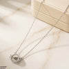 Stainless Steel Zircon Heart Ring Necklace
