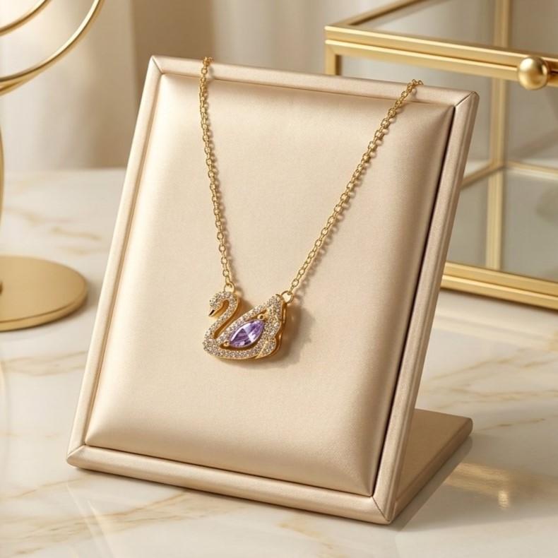 Stainless Steel Zircon Duck Necklace