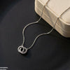 Stainless Steel Zircon Double Round Necklace