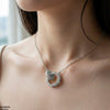 Stainless Steel Zircon Double Round Necklace