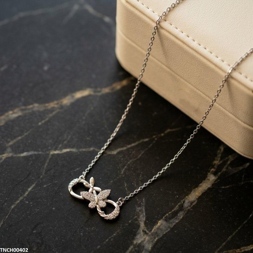 Stainless Steel Zircon Butterfly Necklace