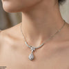 Stainless Steel Zircon Tear Necklace