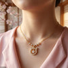 Stainless Steel Zircon Round Star Necklace