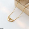 Stainless Steel Zircon Double Heart Necklace