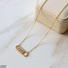 Stainless Steel Zircon Rectangle Round Necklace