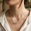 Stainless Steel Zircon Rectangle Round Necklace