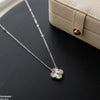 Stainless Steel Zircon Flower Necklace