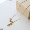 Stainless Steel Zircon Link Heart Necklace