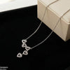 Stainless Steel Zircon Link Heart Necklace
