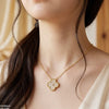 Stainless Steel Zircon Flower Necklace