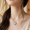Stainless Steel Zircon Flower Necklace