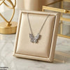 Stainless Steel Zircon Butterfly Necklace