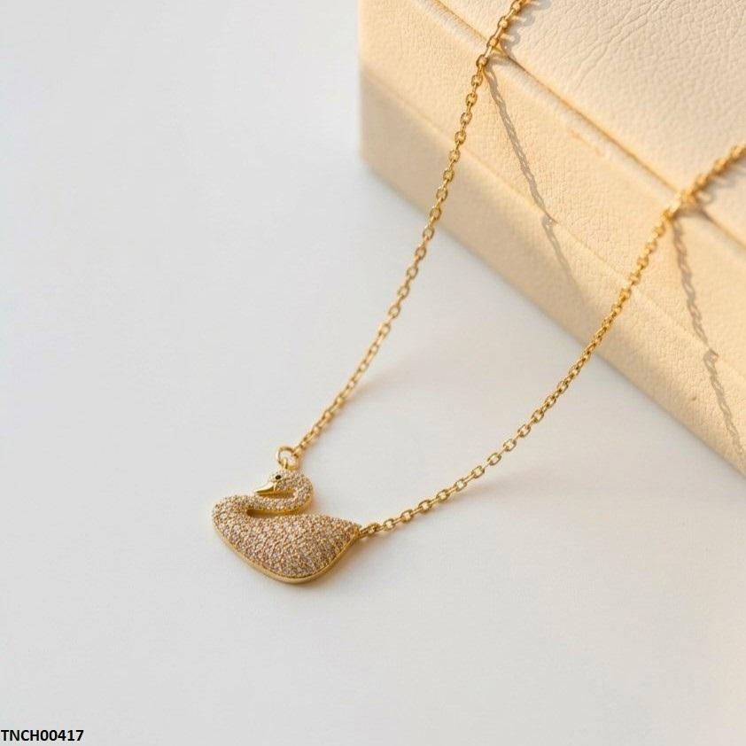Stainless Steel Zircon Duck Necklace