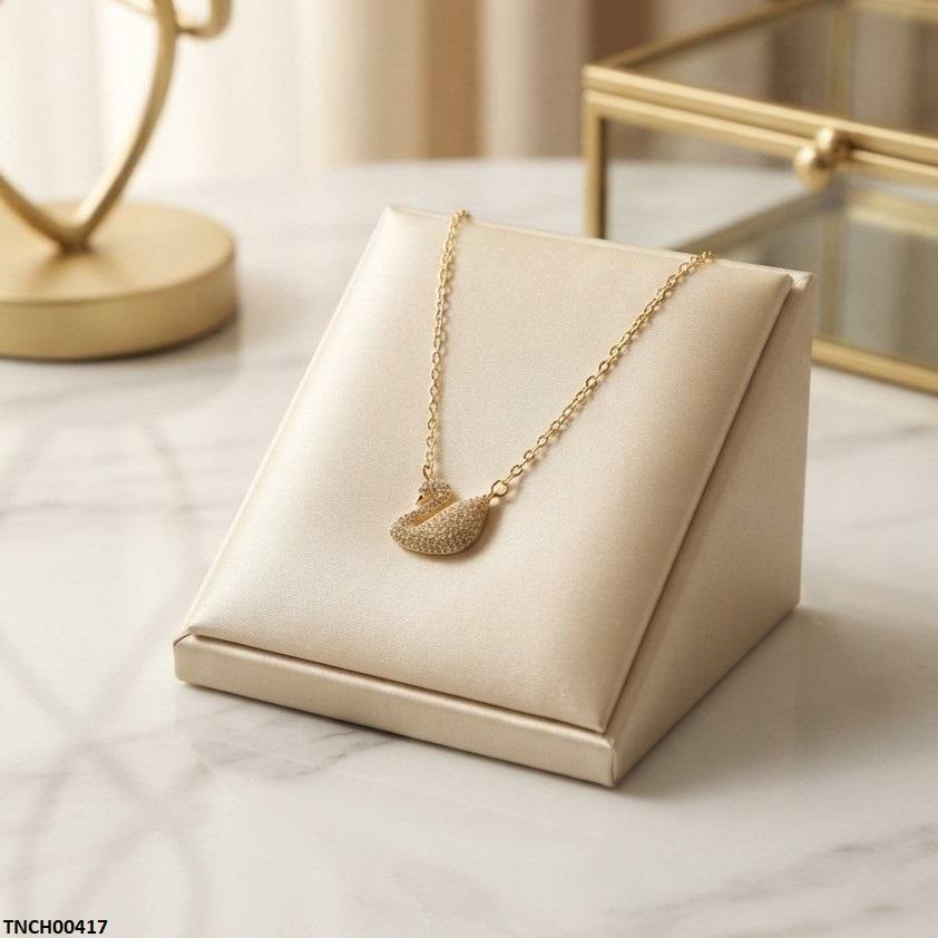 Stainless Steel Zircon Duck Necklace