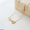 Stainless Steel Zircon Heart Beat Necklace