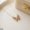 Stainless Steel Zircon Butterfly Necklace