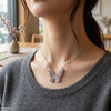 Stainless Steel Zircon Butterfly Necklace