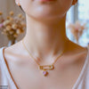 Stainless Steel Zircon Pin Heart Necklace