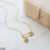 Stainless Steel Zircon Pin Heart Necklace