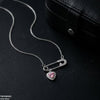 Stainless Steel Zircon Pin Heart Necklace