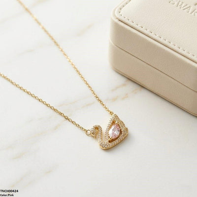 Stainless Steel Zircon Duck Necklace