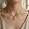 Stainless Steel Zircon Round Necklace