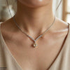 Stainless Steel Zircon Round Necklace