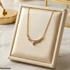 Stainless Steel Zircon Round Marquise Necklace