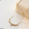 Stainless Steel Zircon Round Marquise Necklace