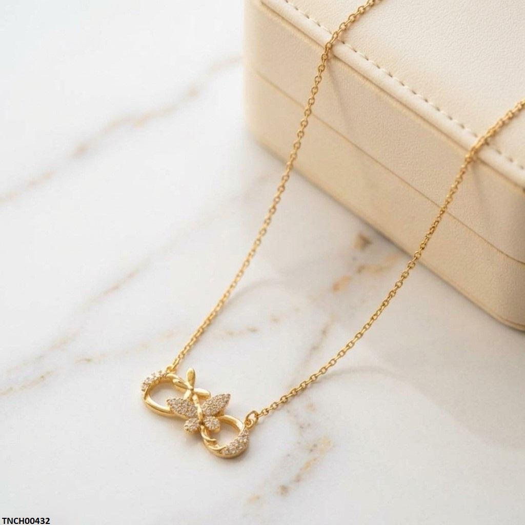 Stainless Steel Zircon Butterfly Necklace