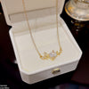 Butterfly/Square Stone Necklace