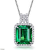 Emerald Rectangle Stone Zircon Pendant