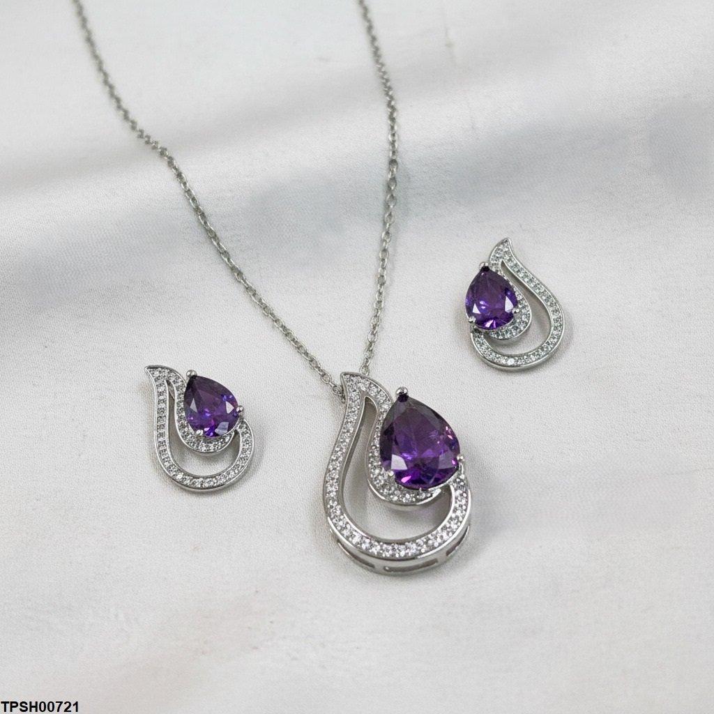 Tear Zircon Pendant Set